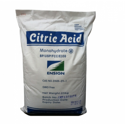 Hot Selling Ttca Rzbc Ensign Acidity Food Grade 25kg Citric Acid Monohydrate Bp Usp Fcc E330 For Sale