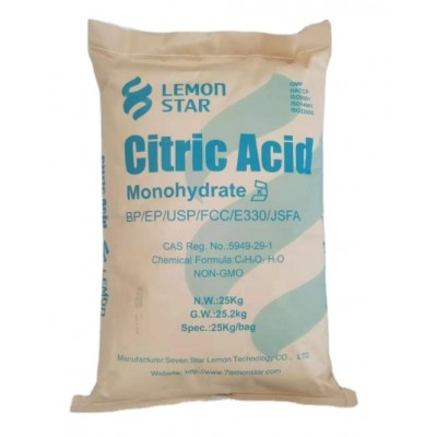 Factory Supply Good Price Wholesale 25kg Per Bag Monohydrate Acidity Food Grade Citric Acid Monohydrate